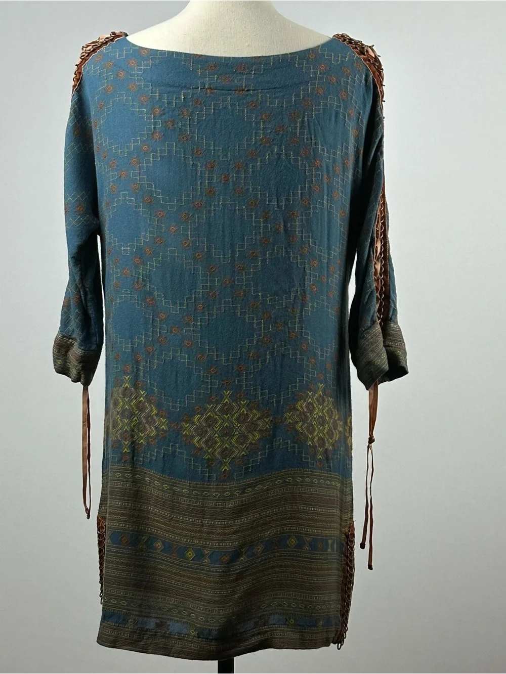 FREE PEOPLE Romantics Stole My Heart mini dress tunic lace-up sides - size small